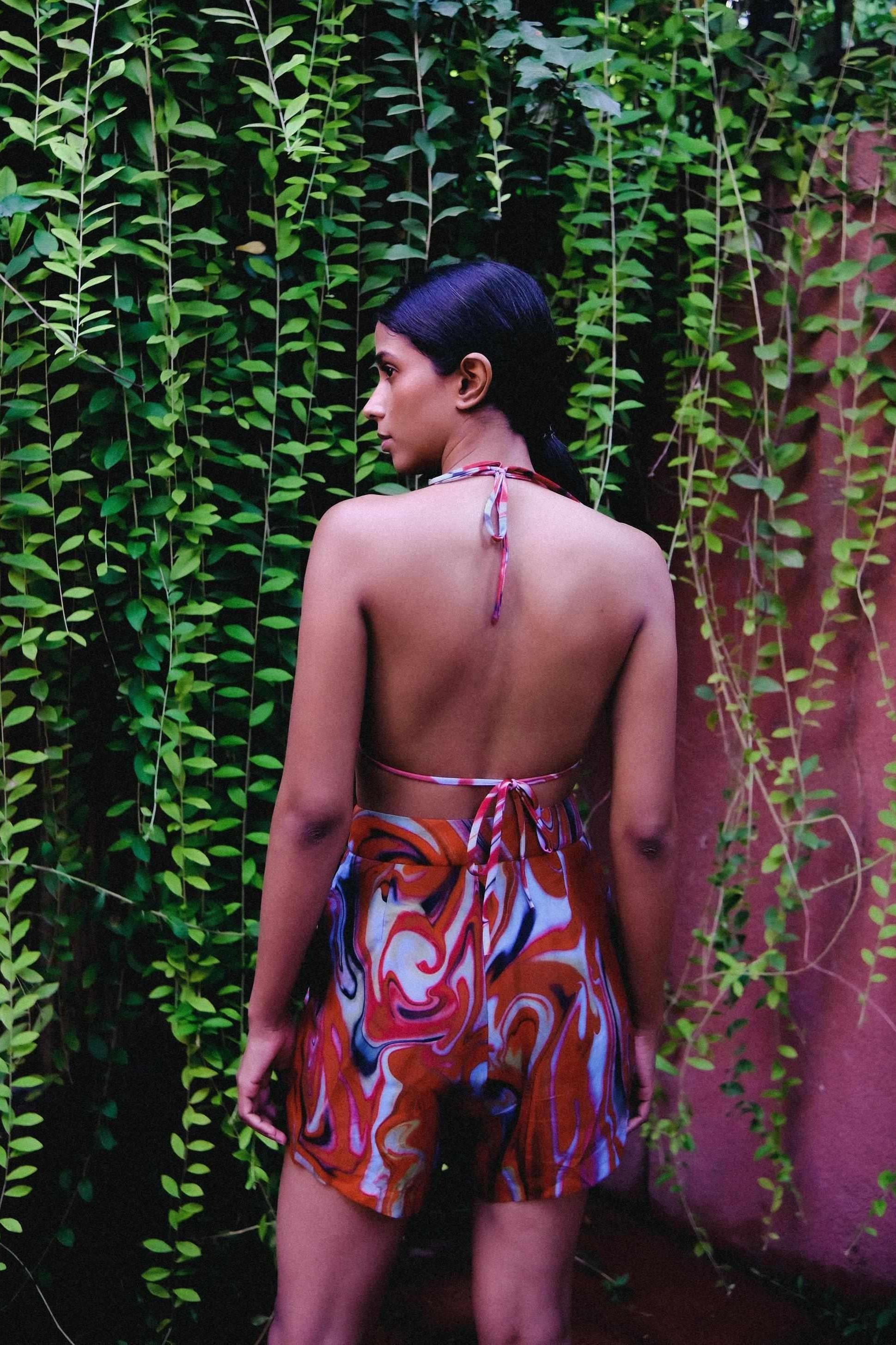 Cayenne Wave High Waist Shorts With Side Pockets