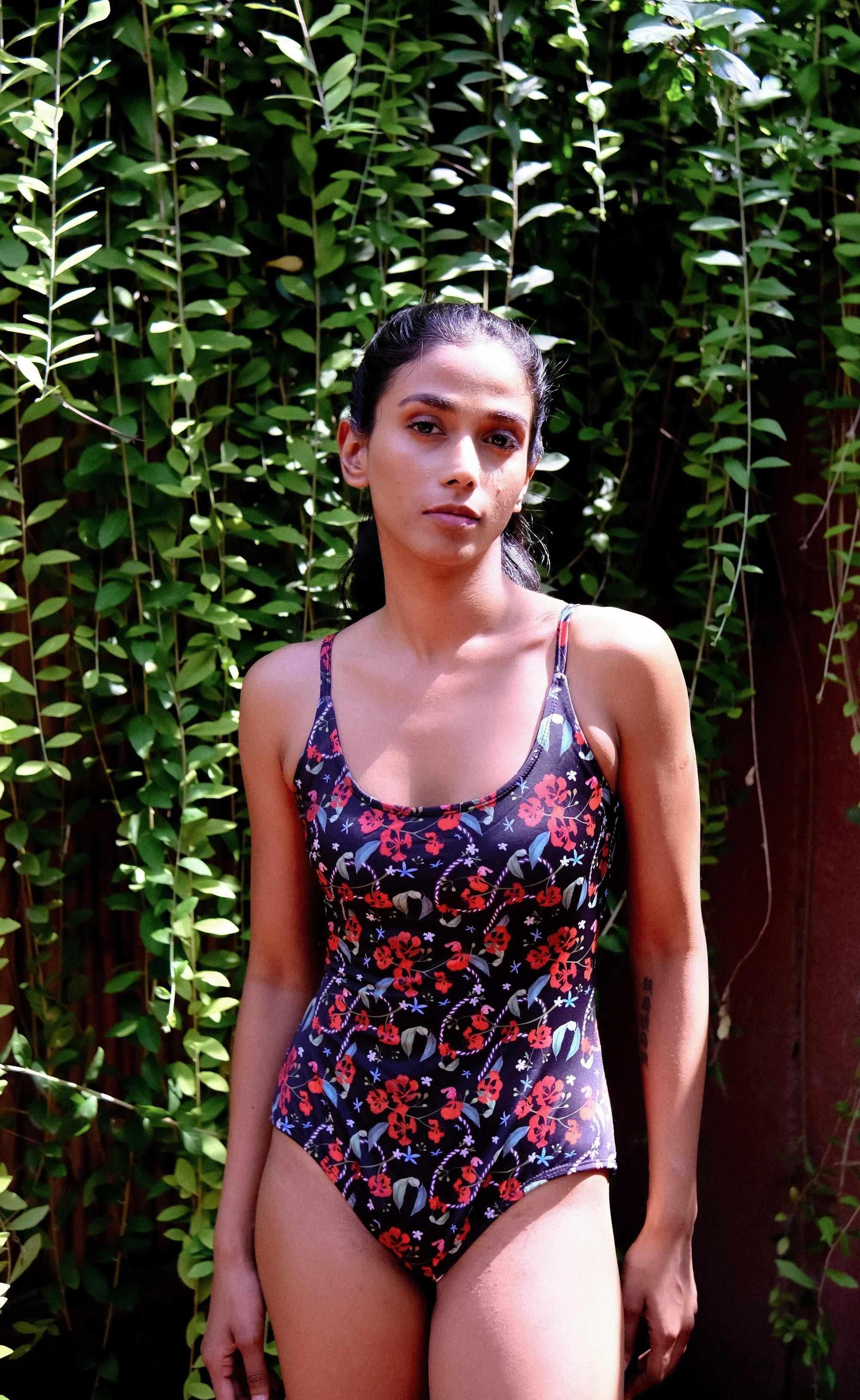 Royal Poinciana One Piece Swimsuit-Swimwear-IZSI-IZSI