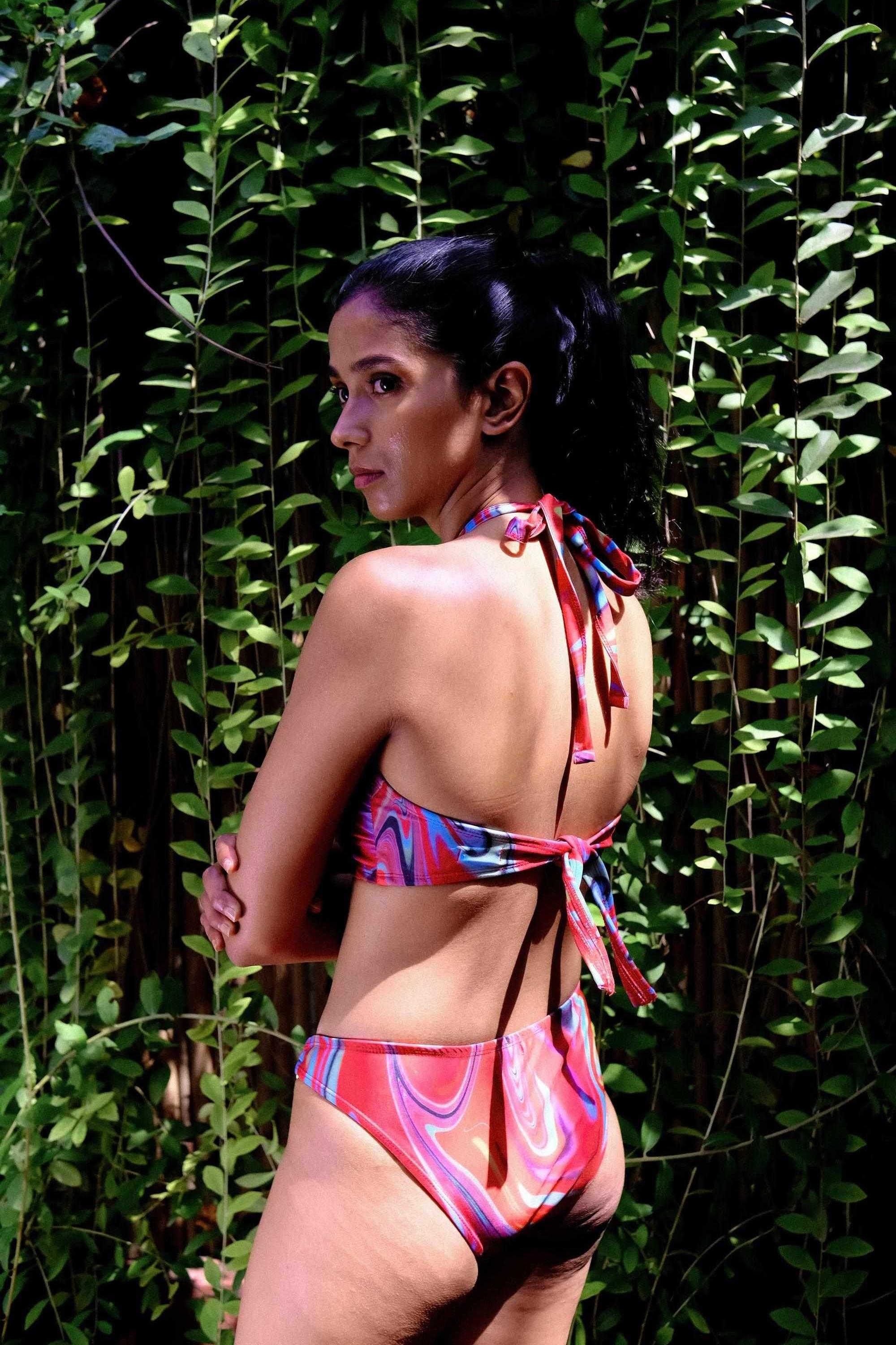 Cayenne Wave Ring Bikini Top with Removable Halter String