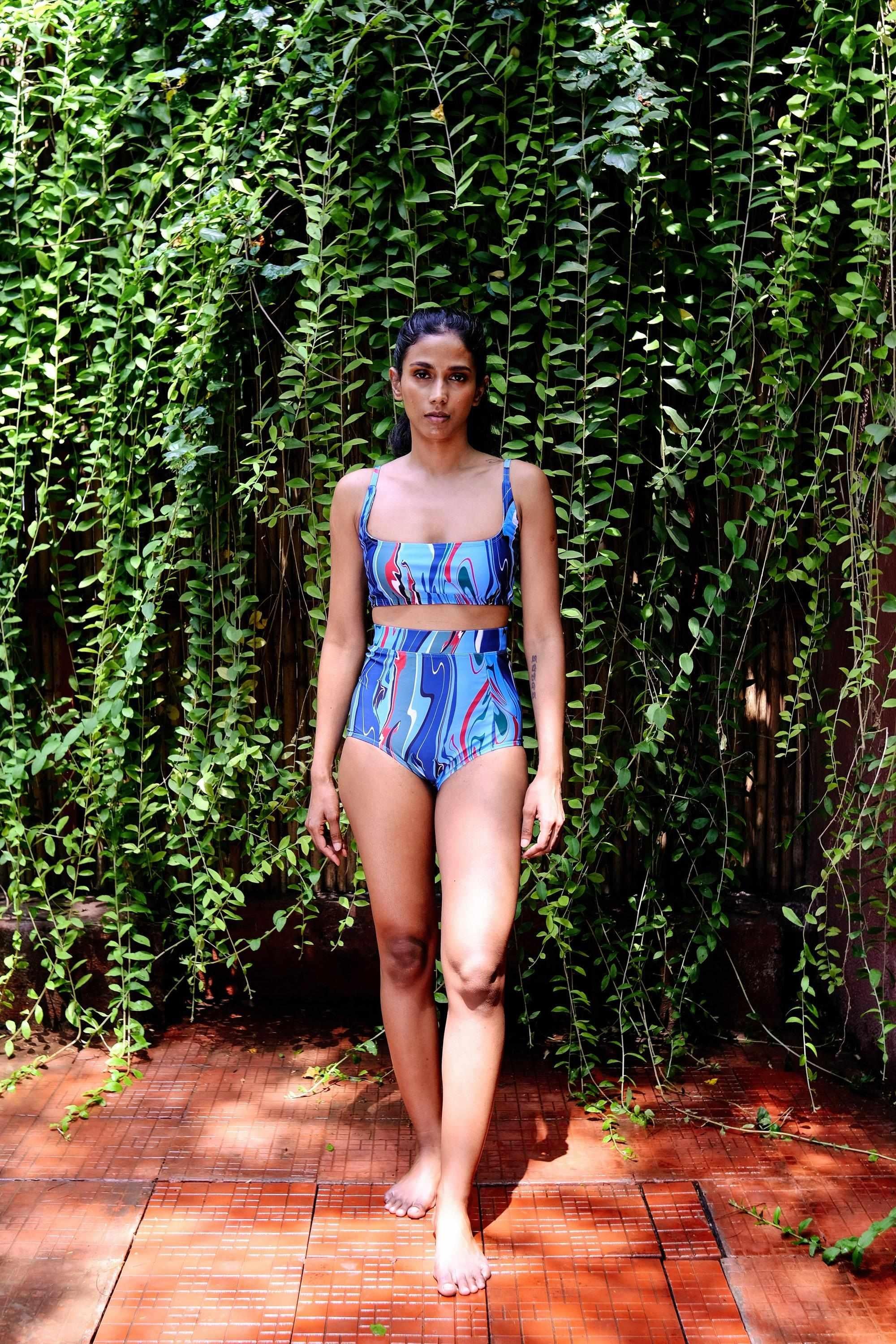 Cosmic Wave Bikini Box Top