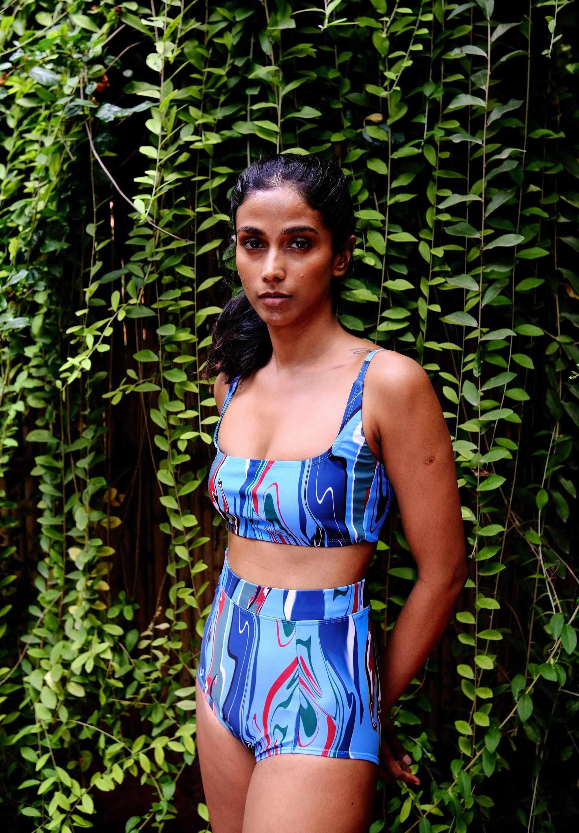 Cosmic Wave Bikini Box Top