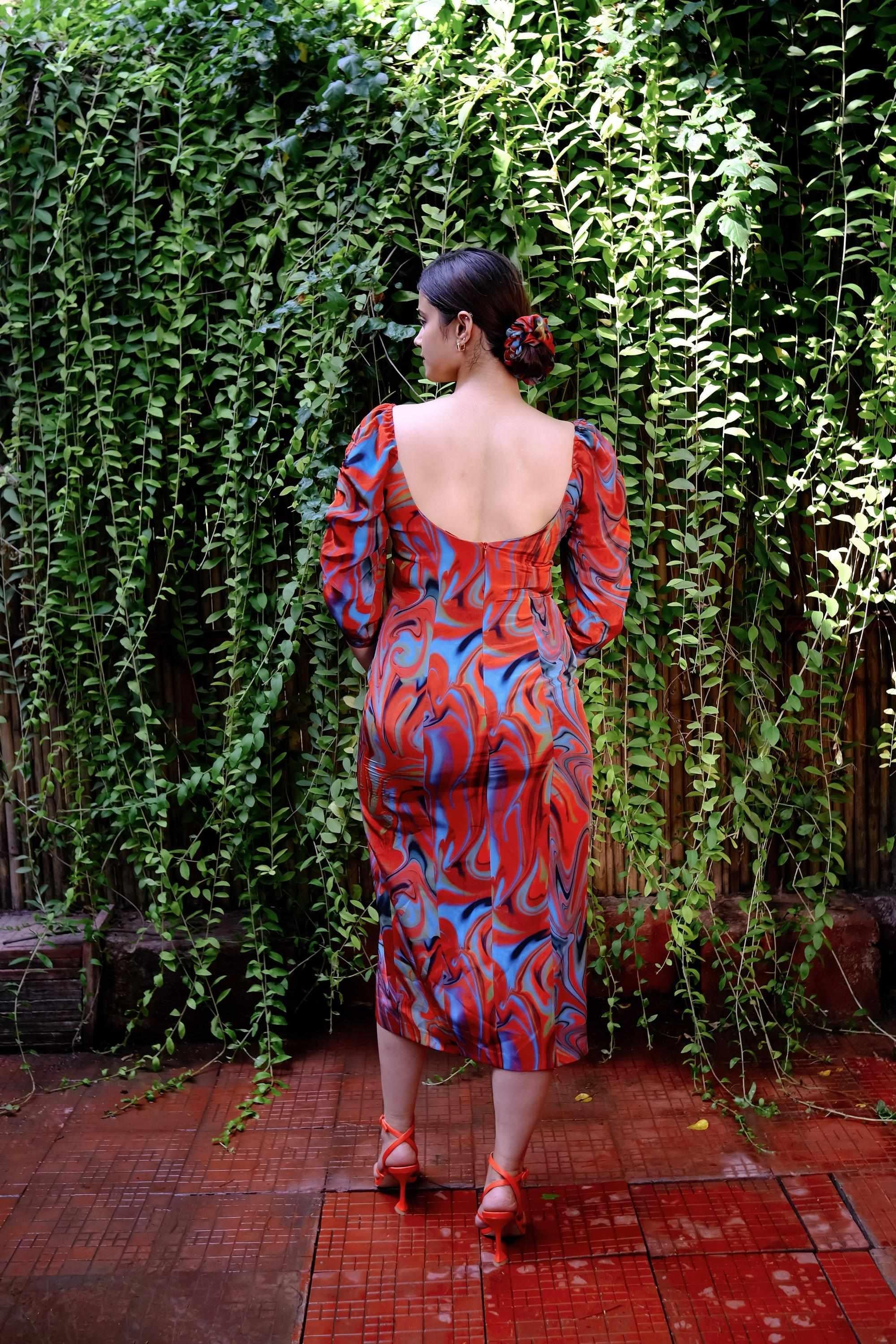 Cayenne Wave Waist Cinching Dress