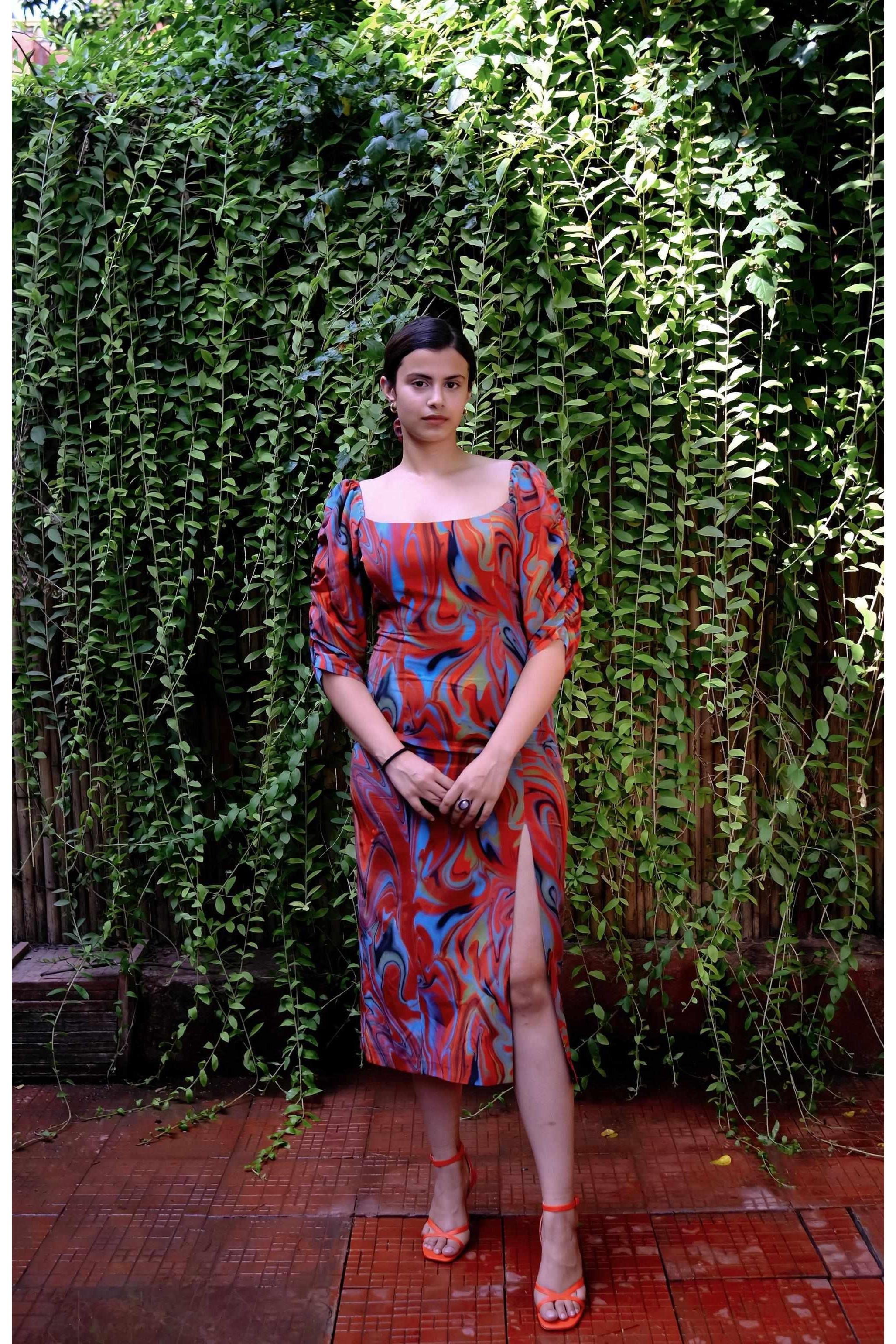 Cayenne Wave Waist Cinching Dress