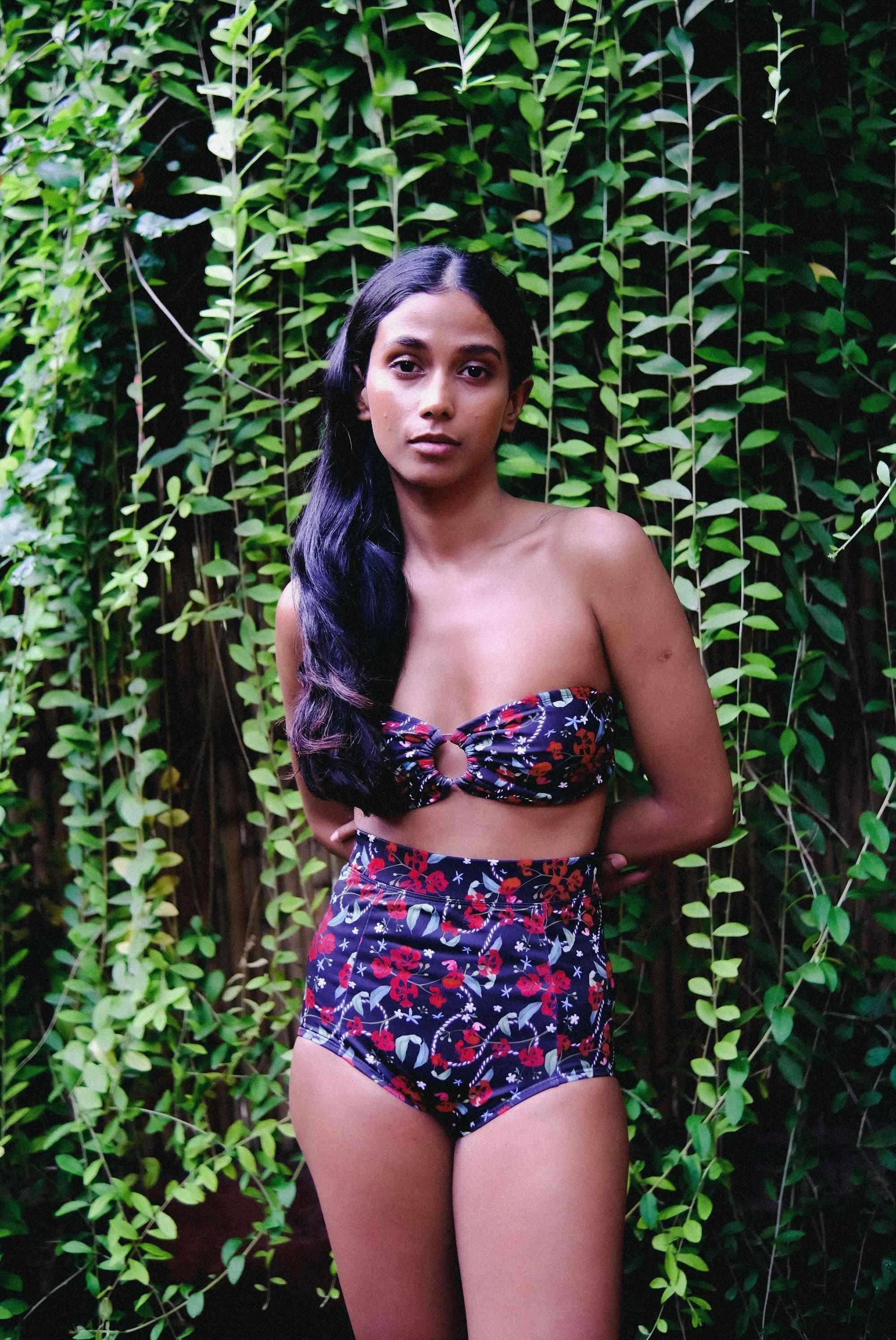 Royal Poinciana High Waist Bikini Bottom