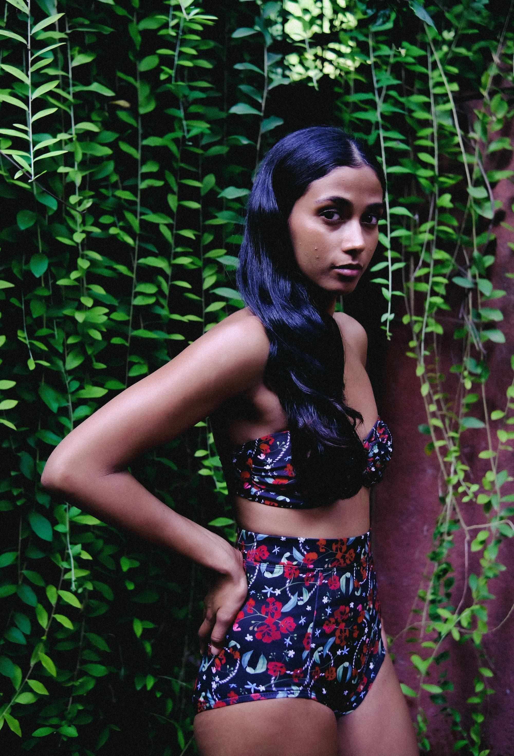 Royal Poinciana High Waist Bikini Bottom