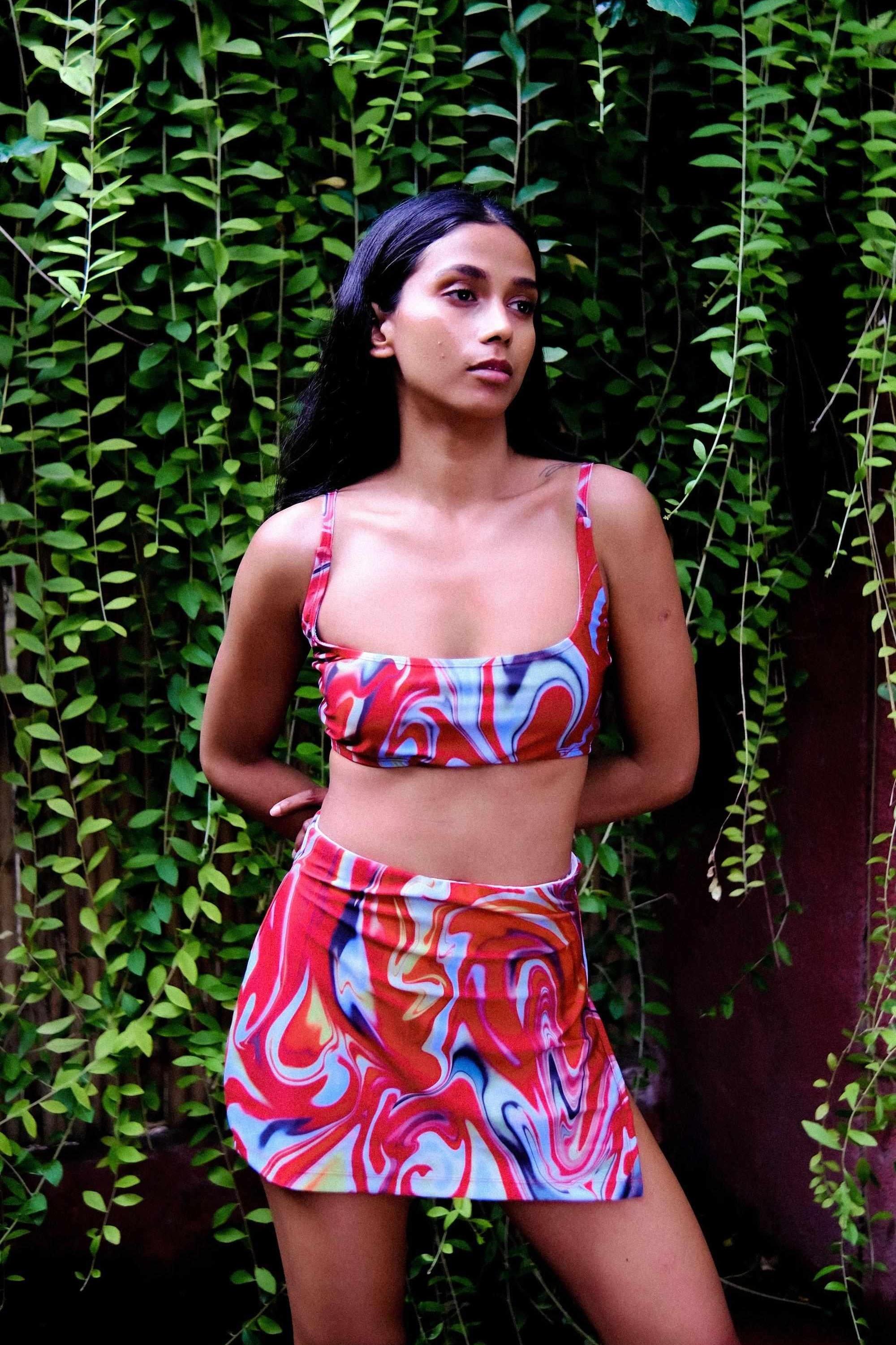 Cayenne Wave Bikini Box Top-Swimwear-izsi-IZSI