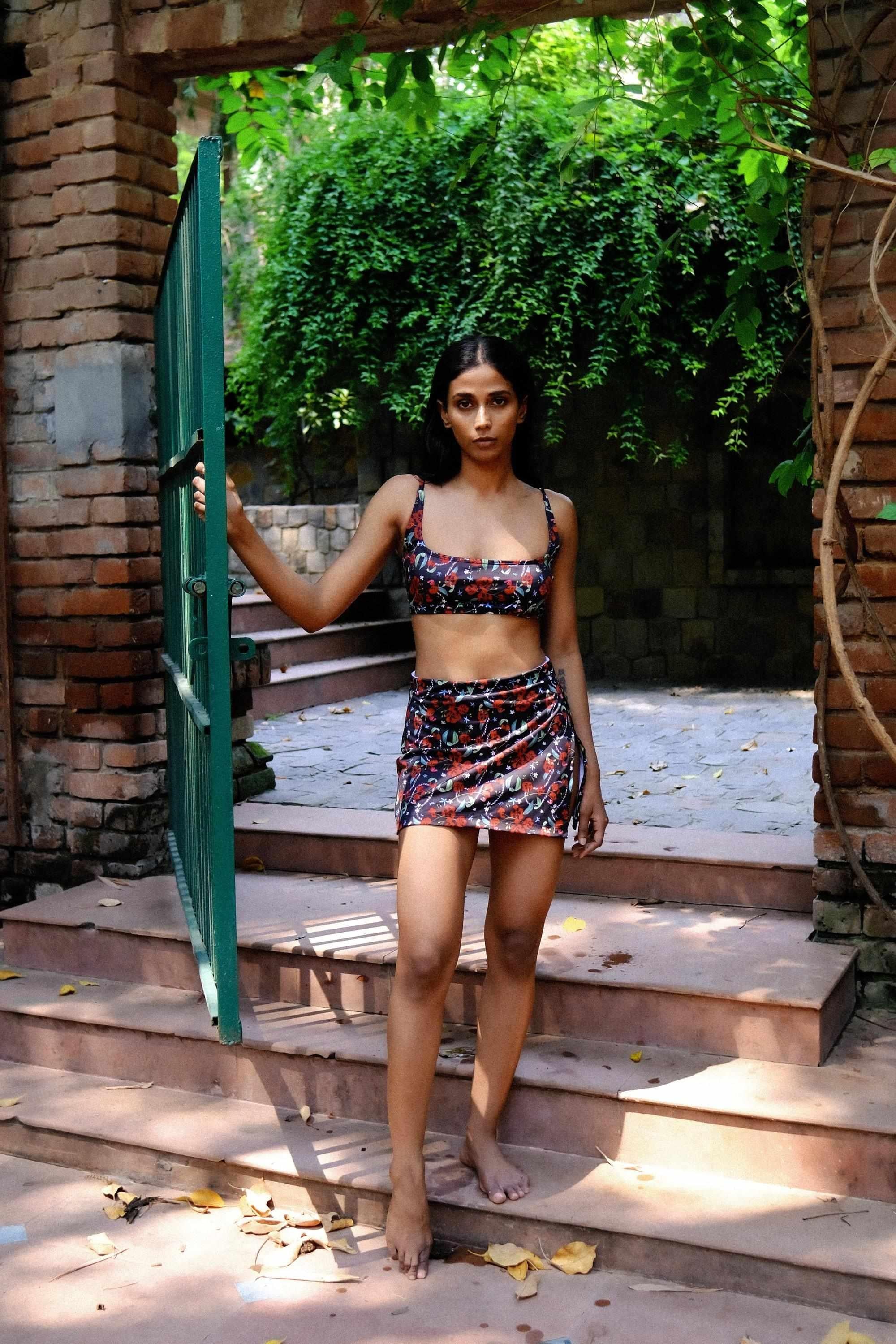 Royal Poinciana Bikini Box Top