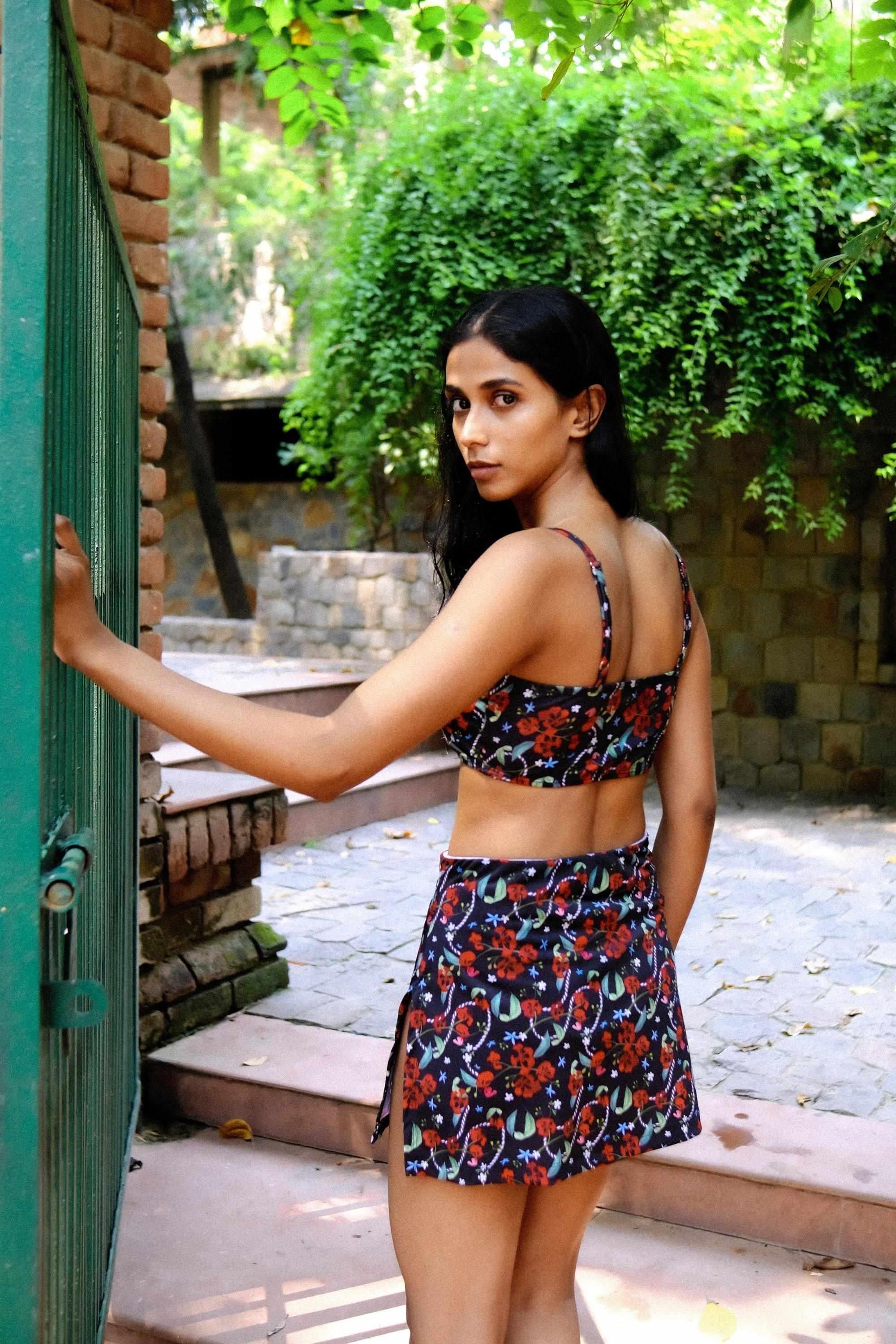 Royal Poinciana Bikini Box Top