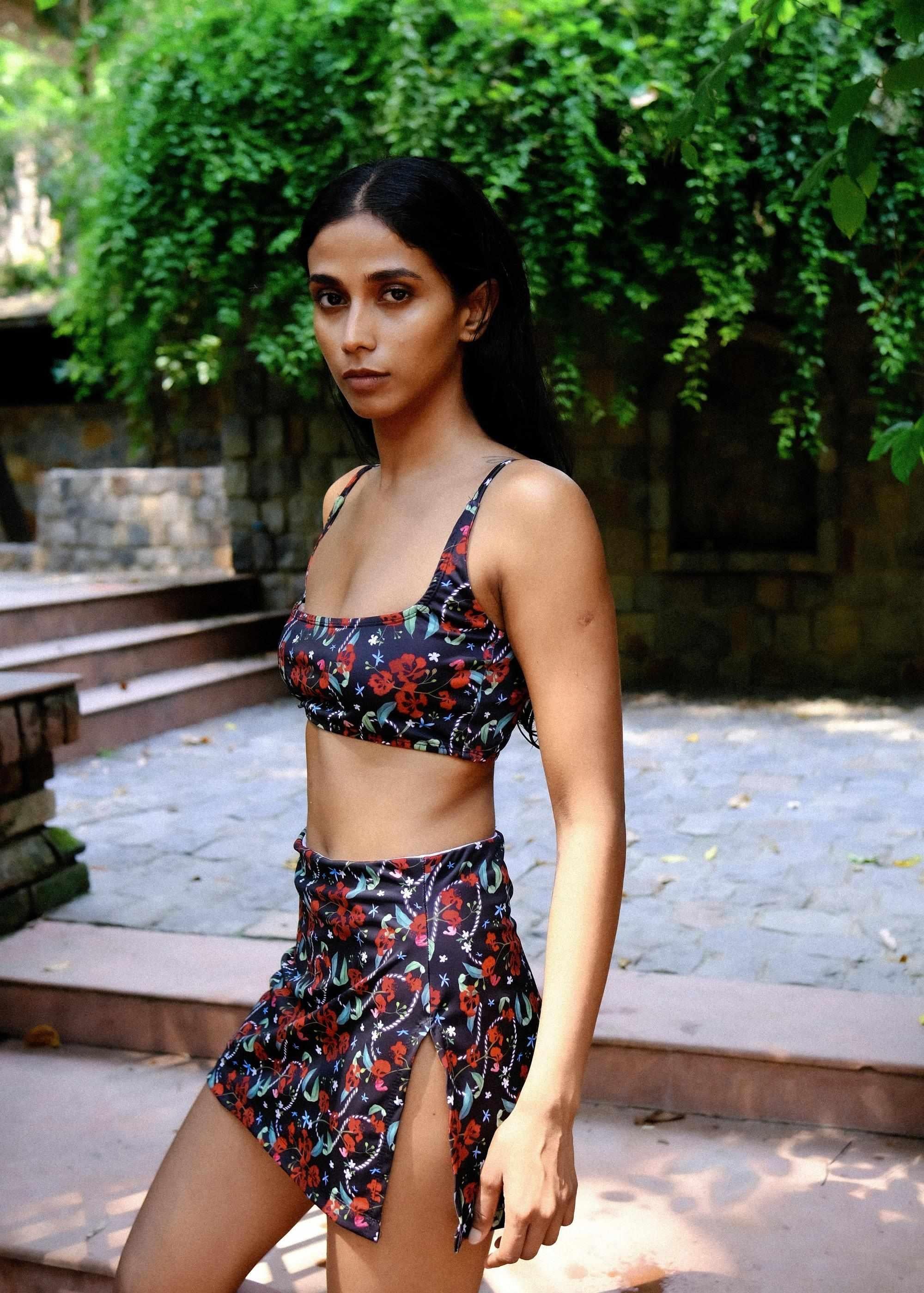 Royal Poinciana Bikini Box Top-Swimwear-izsi-IZSI