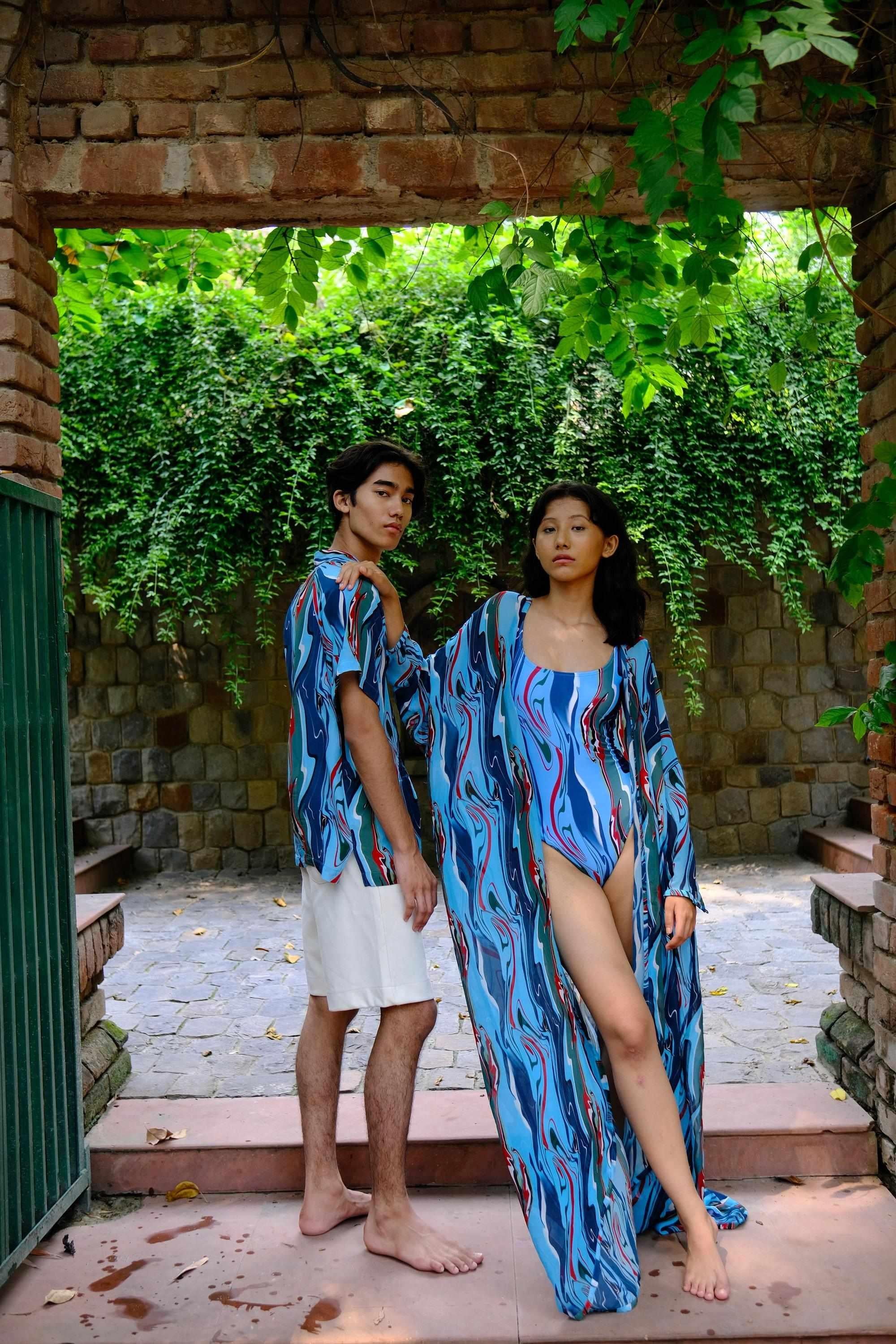 Cosmic Wave Front Open Kaftan
