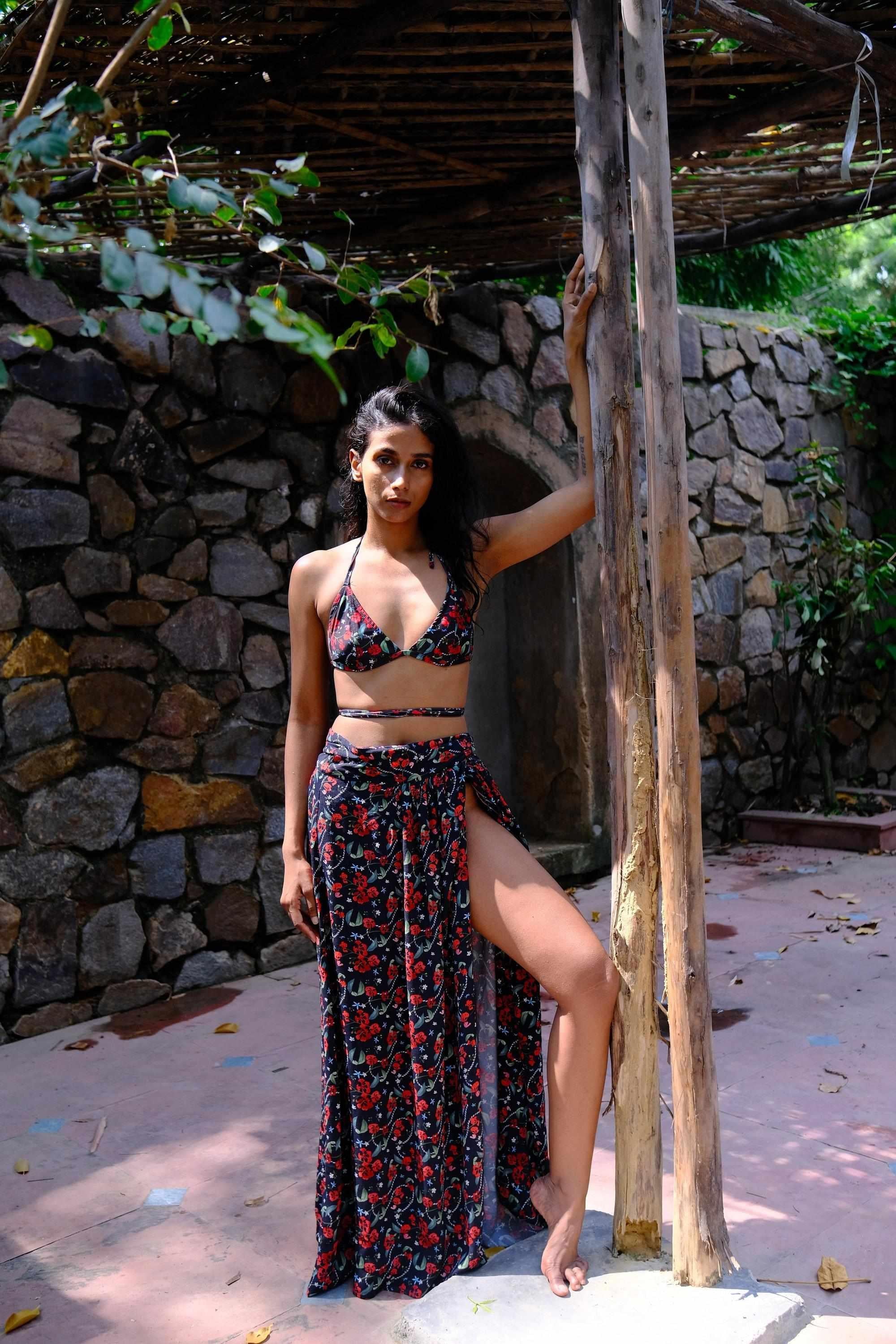 Royal Poinciana Long Tie Up Sarong-Resortwear-izsi-IZSI