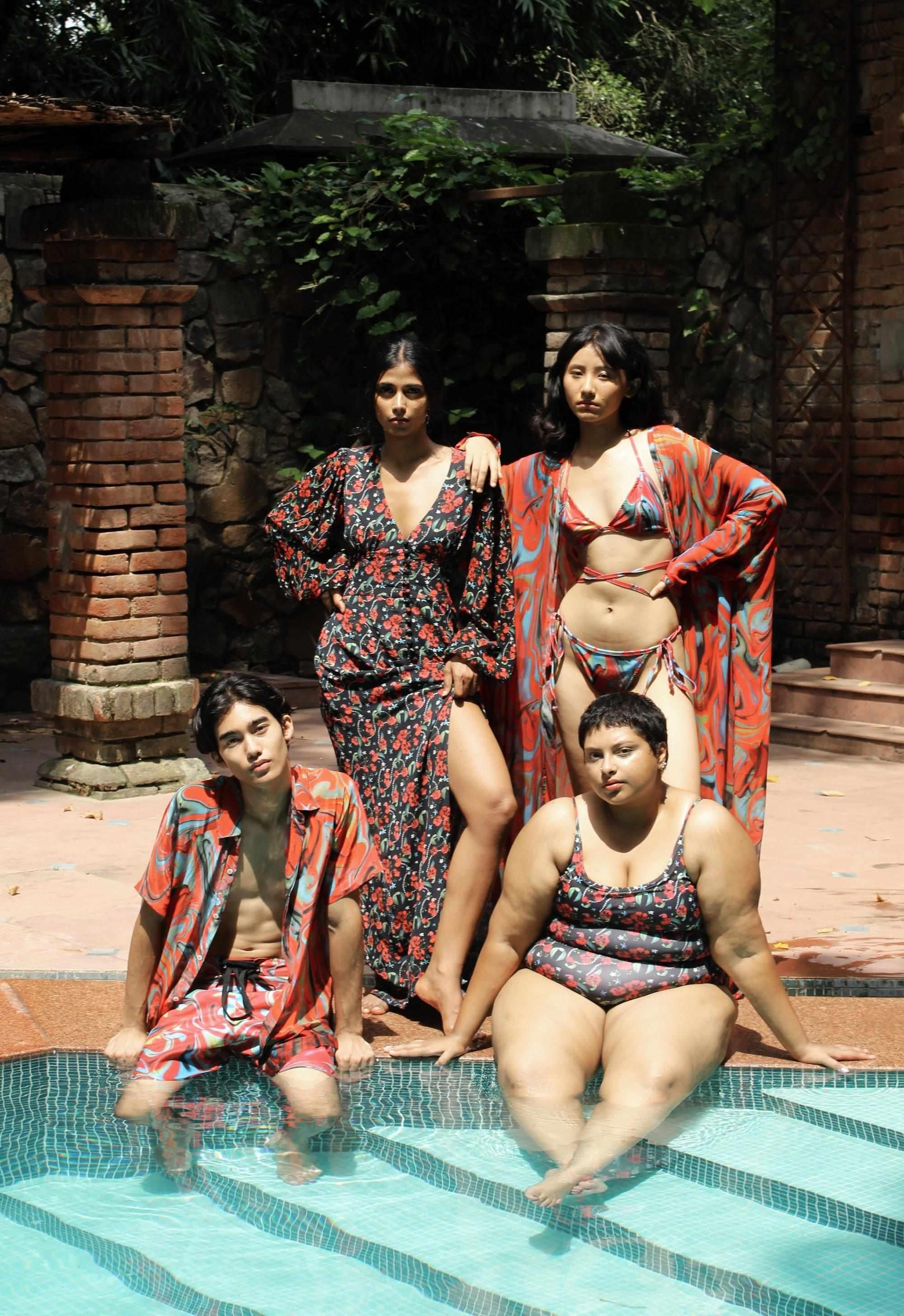 Royal Poinciana Bishop Sleeved Dress