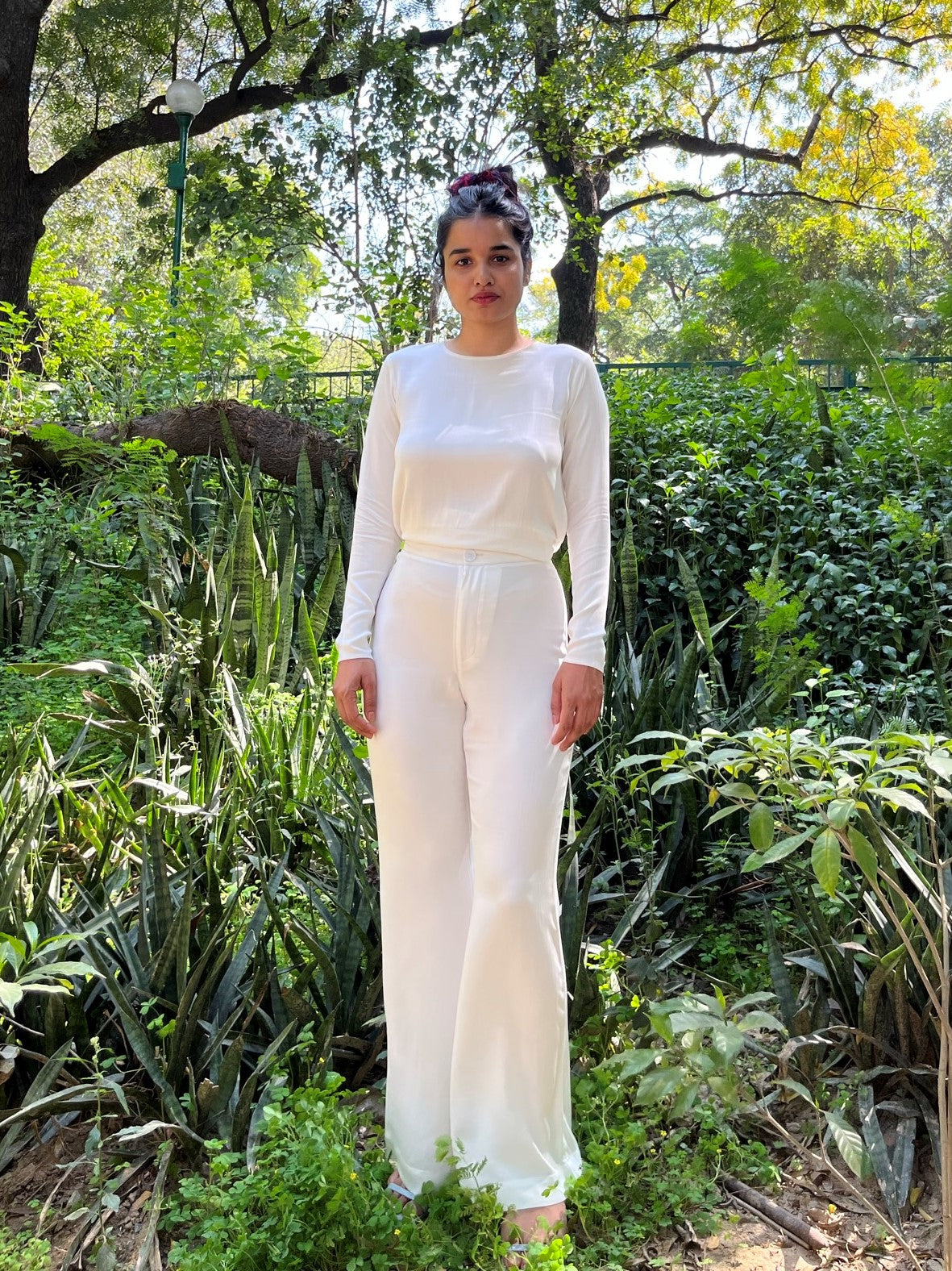 White High Waist Trousers