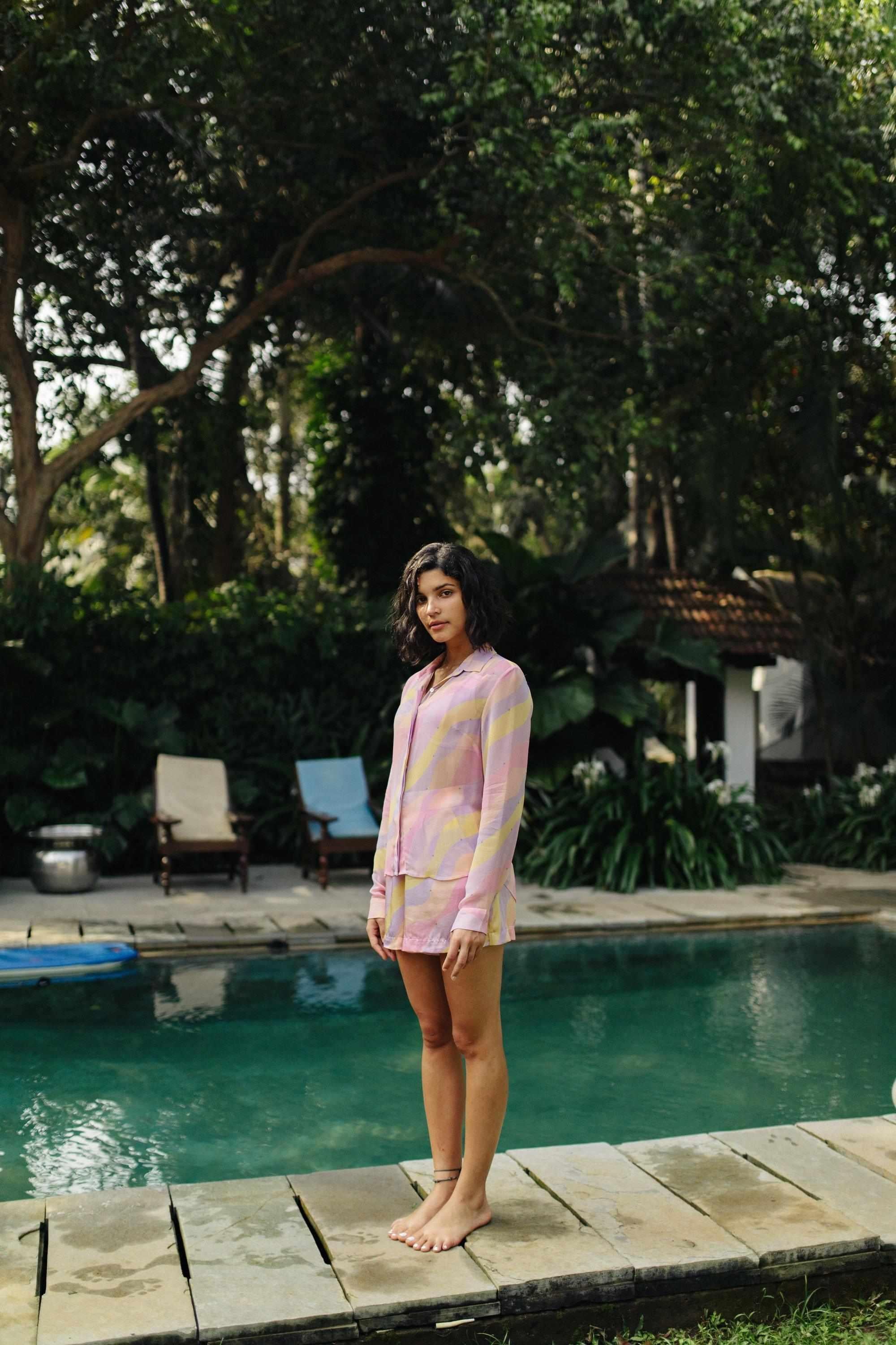 Jasmine Wave Cupro Georgette Sheer Shirt