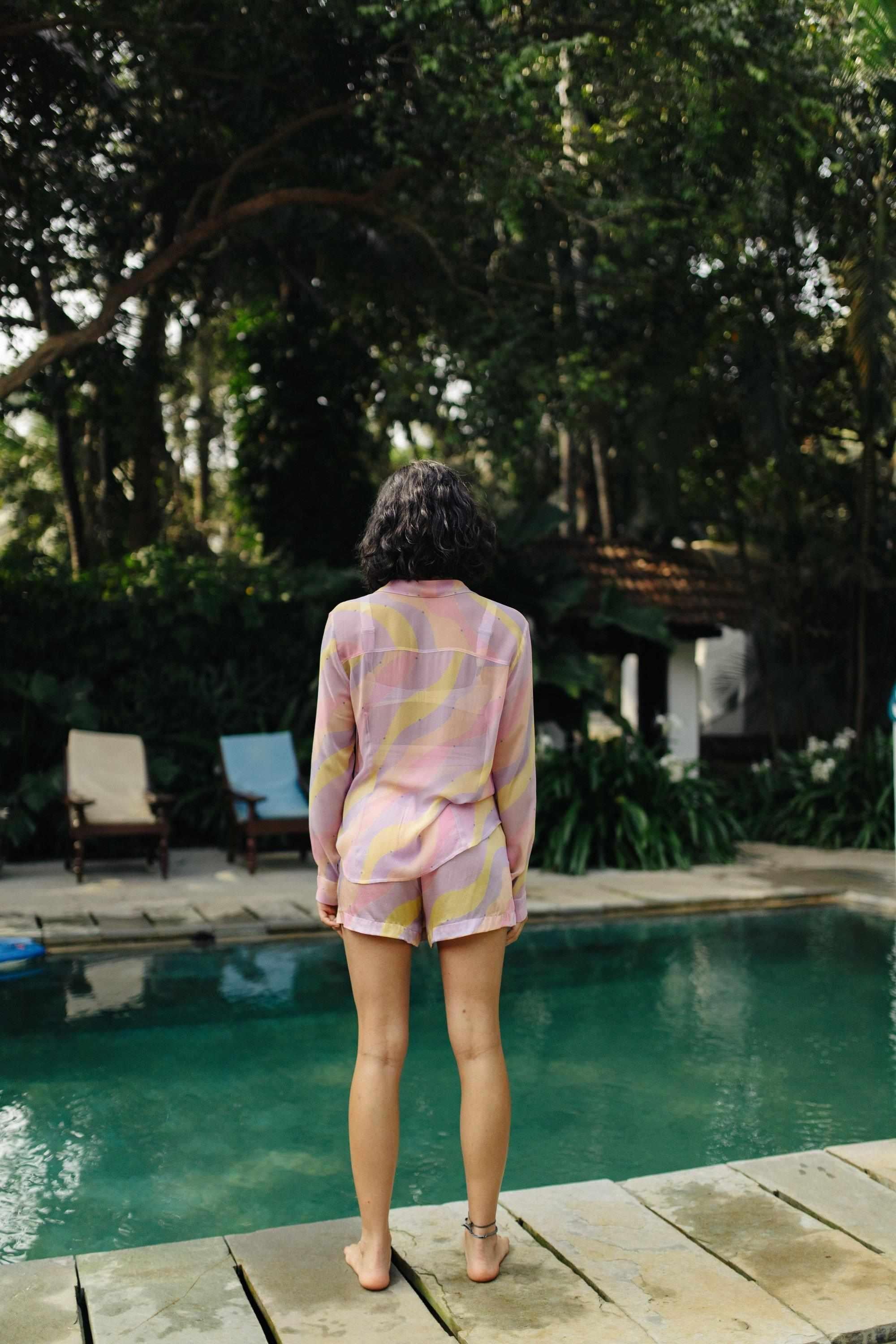 Jasmine Wave Cupro Georgette Sheer Shirt