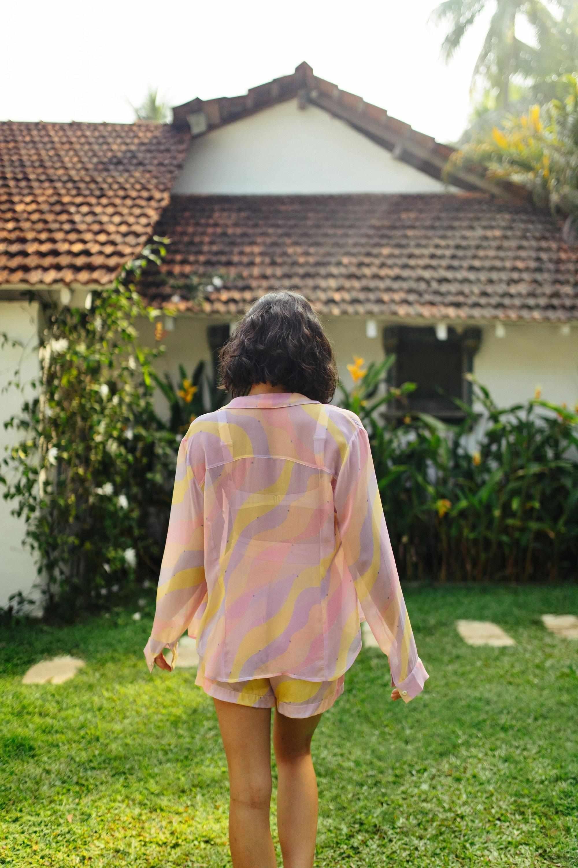 Jasmine Wave Cupro Georgette Sheer Shirt