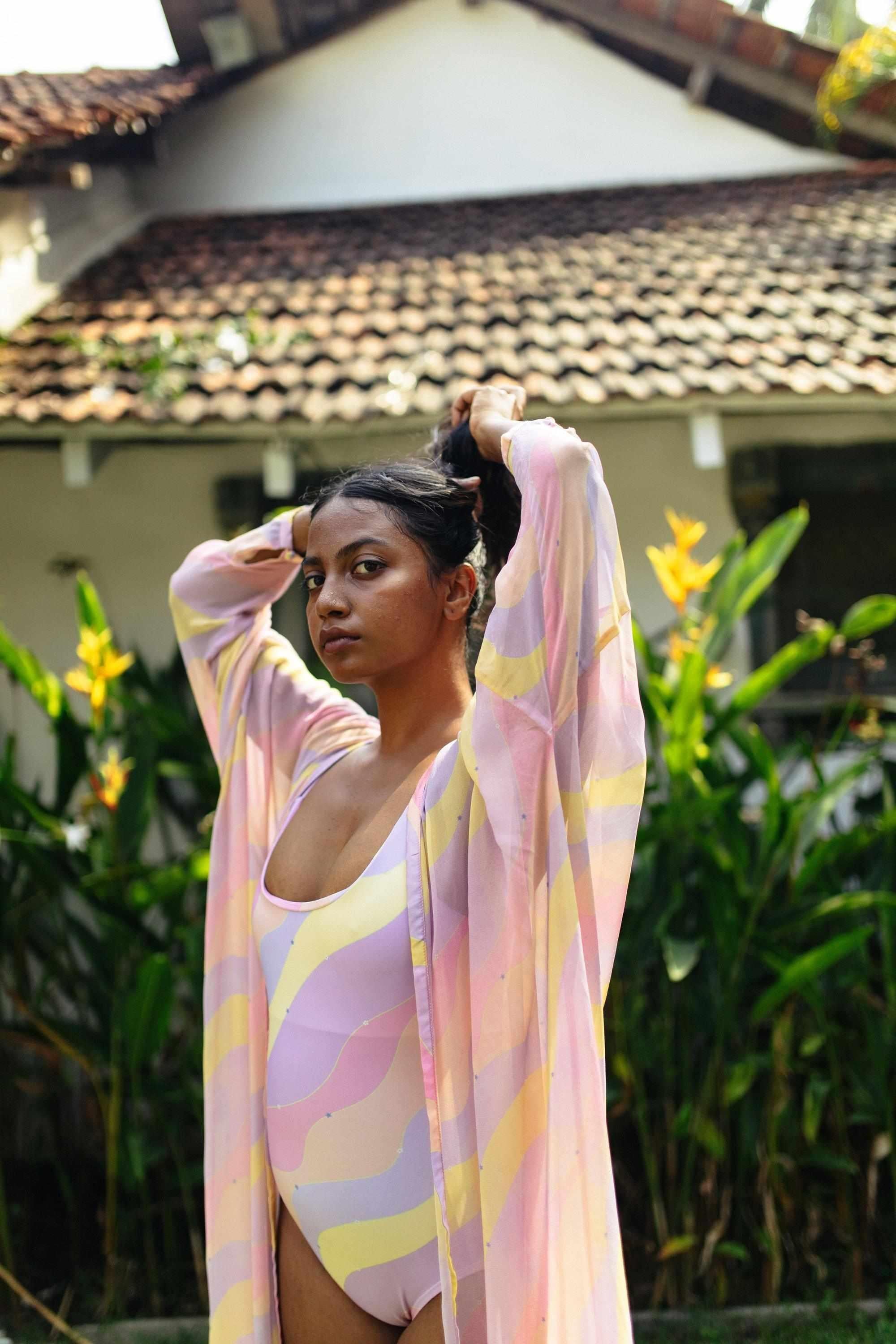 Jasmine Wave Front Open Kaftan