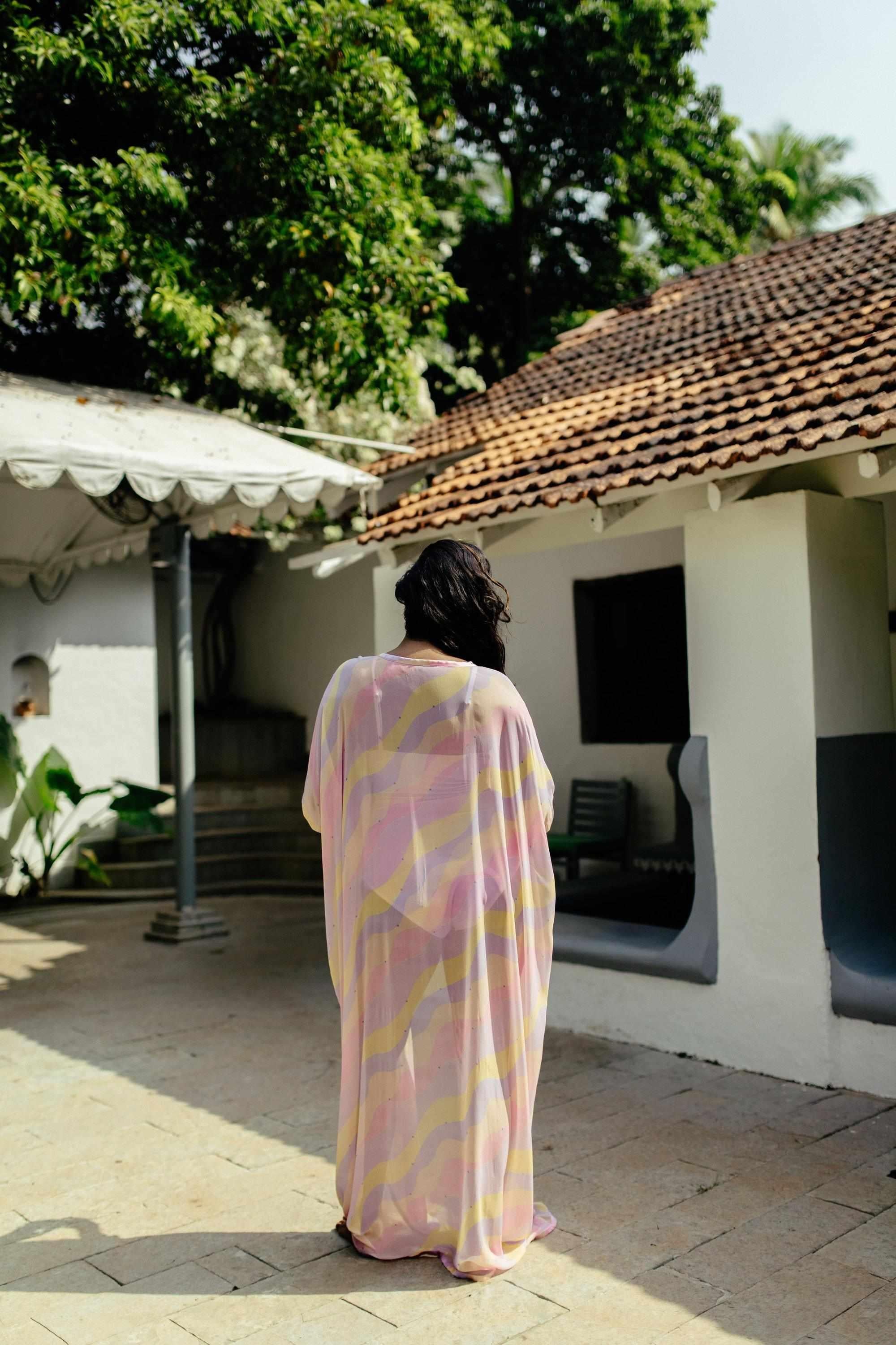 Jasmine Wave Front Open Kaftan