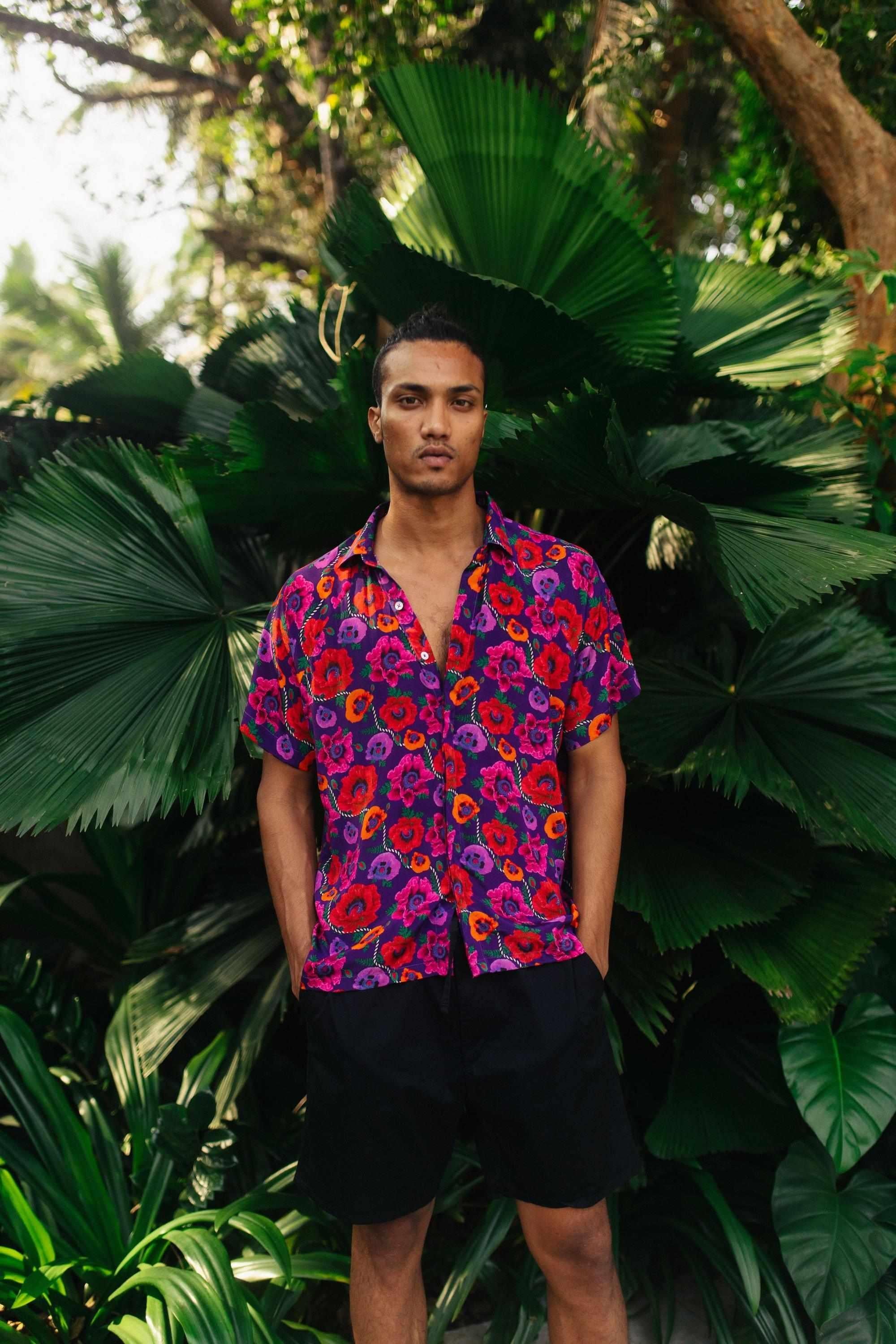 Oriental Poppy Shirt-Resortwear-izsi-IZSI