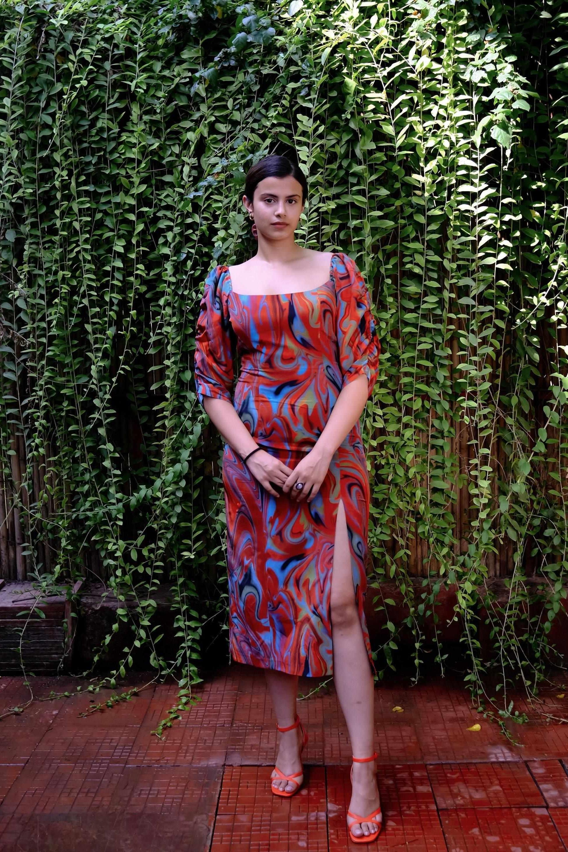 Cayenne Wave Waist Cinching Dress